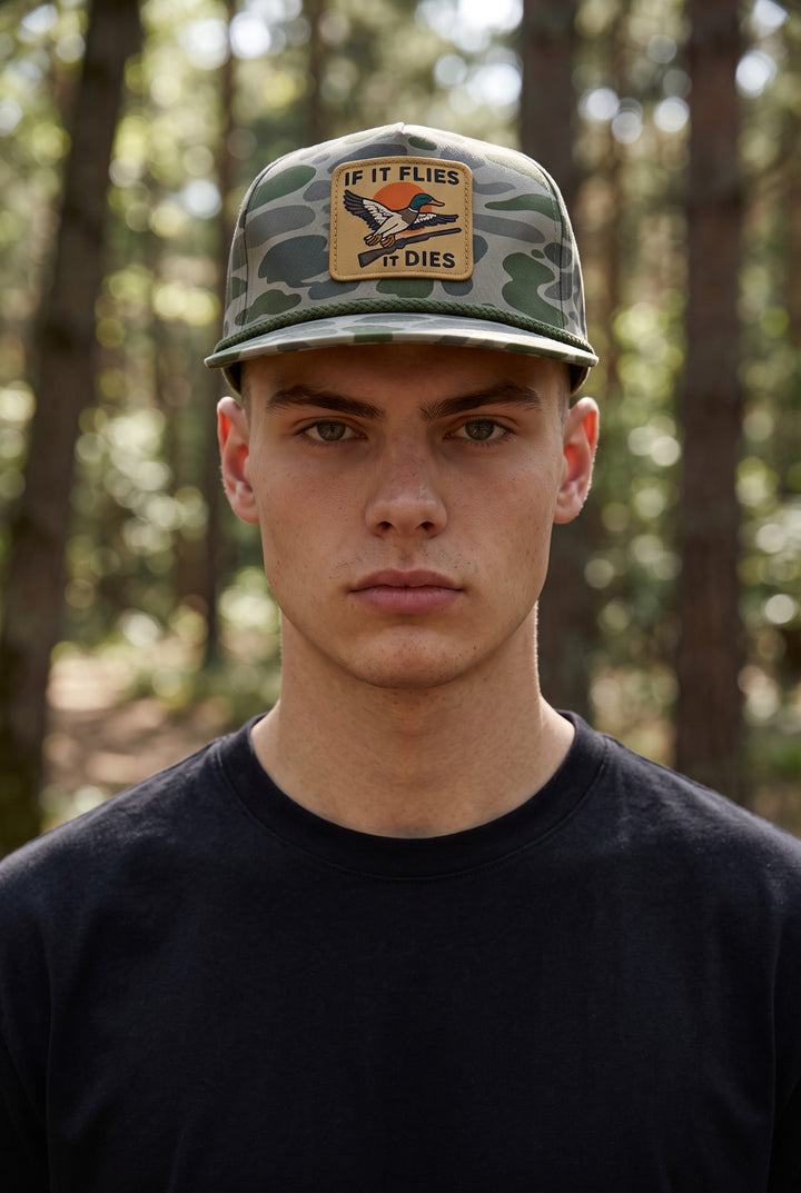 IF IT FLIES, IT DIES HAT: Duck Patch
